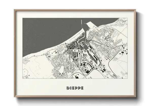 Une affiche de carte sur Dieppe