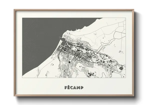 Une affiche de carte sur Fécamp