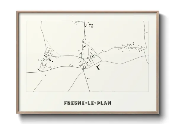 Une affiche de carte sur Fresne-le-Plan