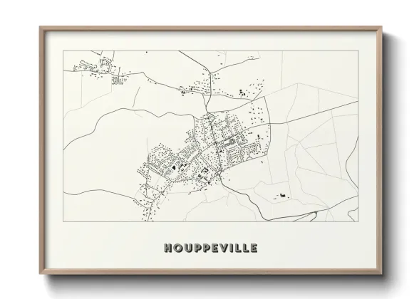Une affiche de carte sur Houppeville