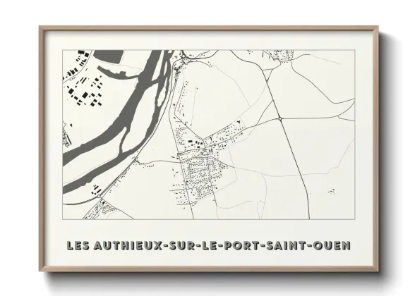 Une affiche de carte sur Les Authieux-sur-le-Port-Saint-Ouen