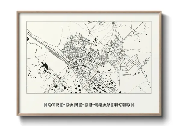 Une affiche de carte sur Notre-Dame-de-Gravenchon
