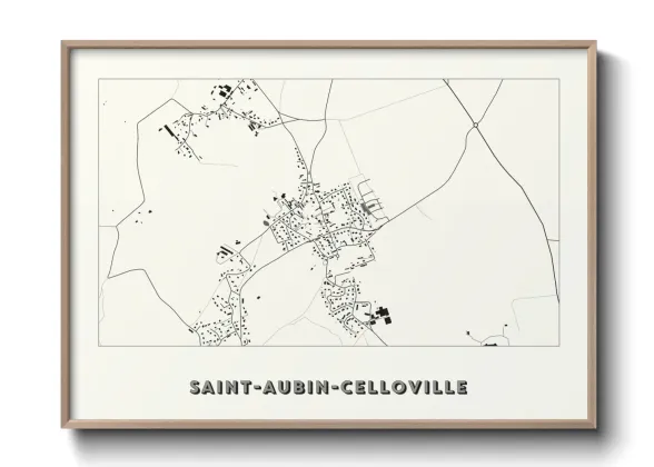 Une affiche de carte sur Saint-Aubin-Celloville