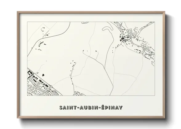 Une affiche de carte sur Saint-Aubin-Épinay