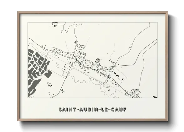 Une affiche de carte sur Saint-Aubin-le-Cauf