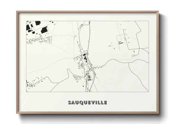 Une affiche de carte sur Sauqueville