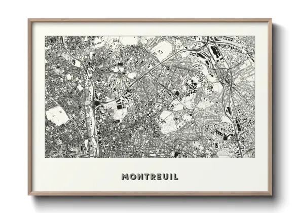 Une affiche de carte sur Montreuil