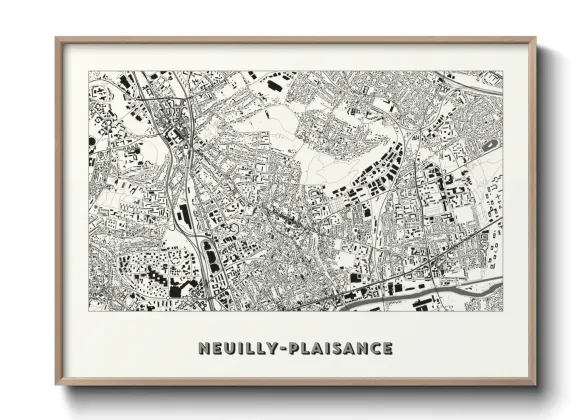 Une affiche de carte sur Neuilly-Plaisance