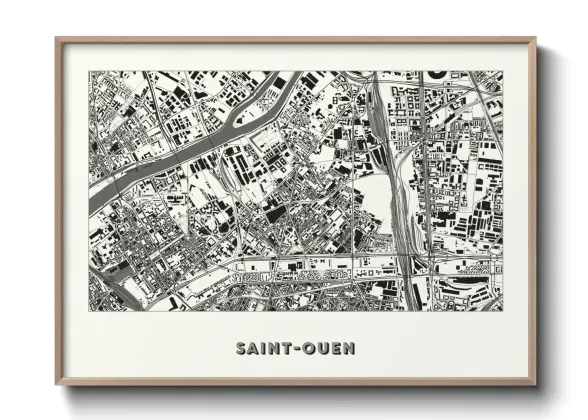 Une affiche de carte sur Saint-Ouen
