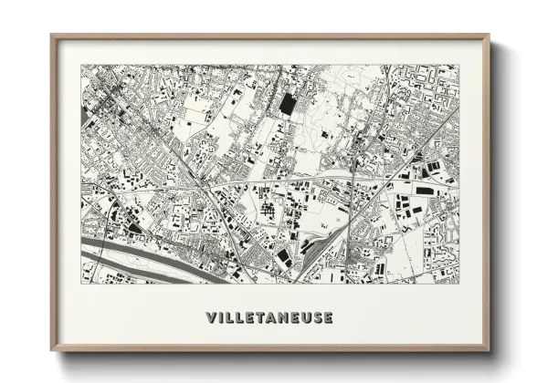 Une affiche de carte sur Villetaneuse