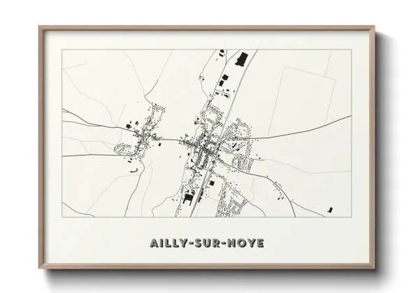 Une affiche de carte sur Ailly-sur-Noye
