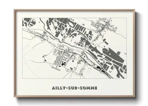 Une affiche de carte sur Ailly-sur-Somme