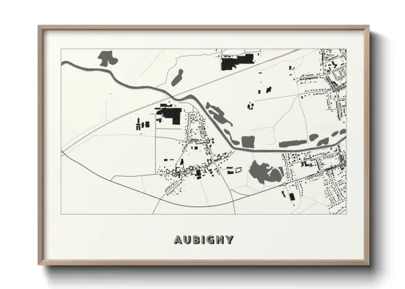Une affiche de carte sur Aubigny