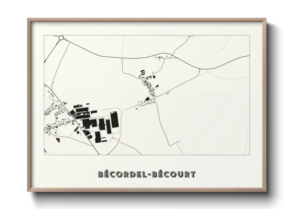 Une affiche de carte sur Bécordel-Bécourt
