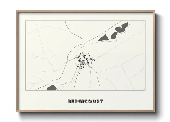 Une affiche de carte sur Bergicourt