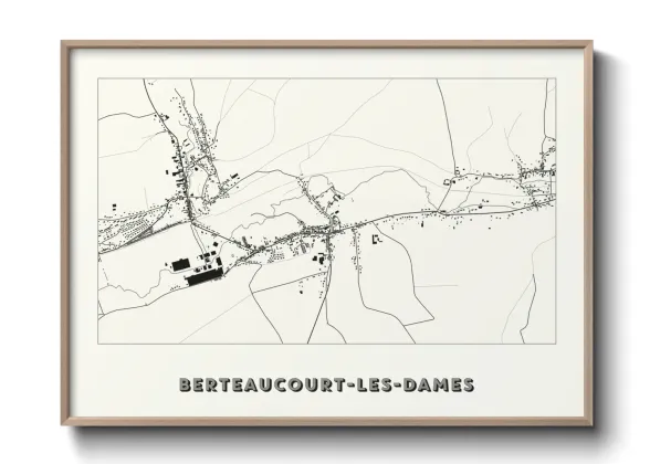 Une affiche de carte sur Berteaucourt-les-Dames