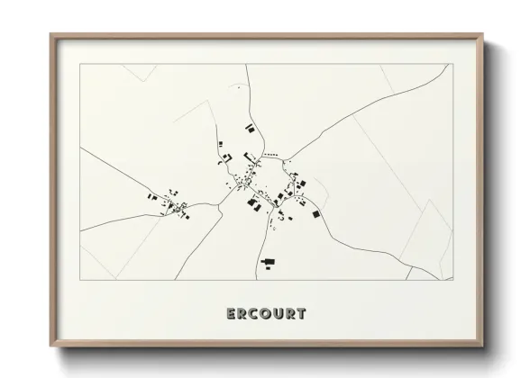 Une affiche de carte sur Ercourt