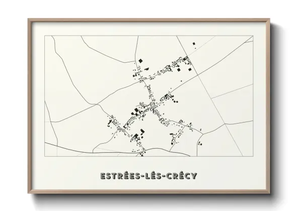 Une affiche de carte sur Estrées-lés-Crécy