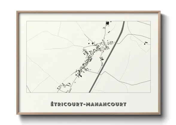 Une affiche de carte sur Étricourt-Manancourt