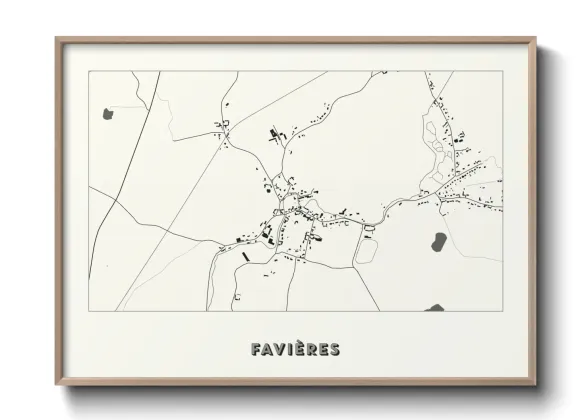Une affiche de carte sur Favières