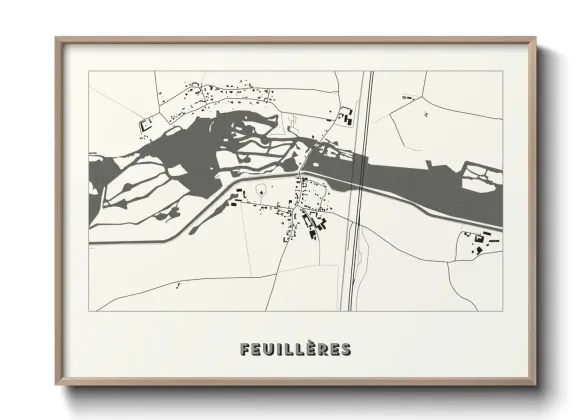 Une affiche de carte sur Feuillères