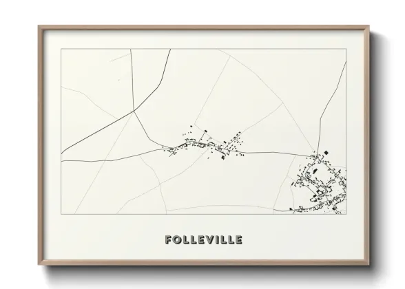 Une affiche de carte sur Folleville