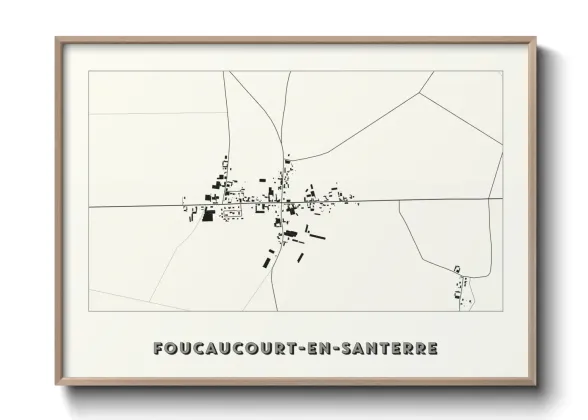 Une affiche de carte sur Foucaucourt-en-Santerre