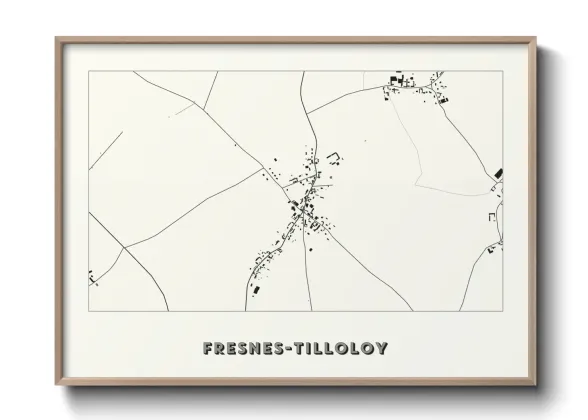 Une affiche de carte sur Fresnes-Tilloloy