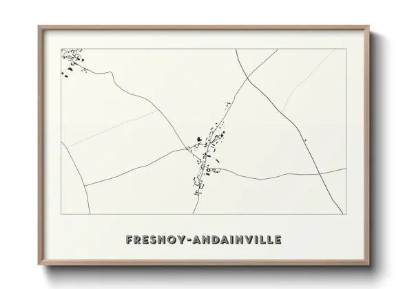 Une affiche de carte sur Fresnoy-Andainville