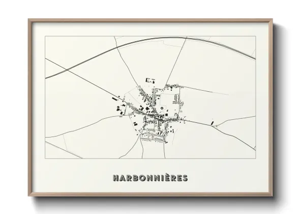 Une affiche de carte sur Harbonnières