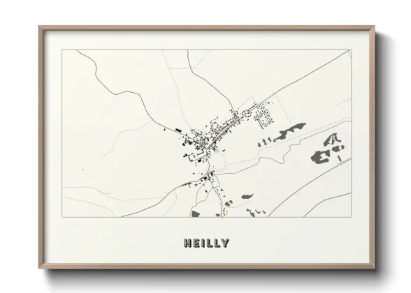 Une affiche de carte sur Heilly