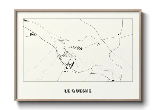 Une affiche de carte sur Le Quesne