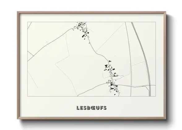 Une affiche de carte sur Lesbœufs