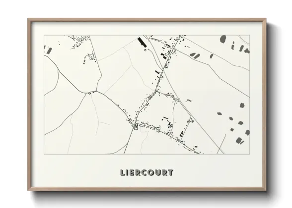 Une affiche de carte sur Liercourt