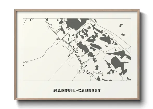 Une affiche de carte sur Mareuil-Caubert