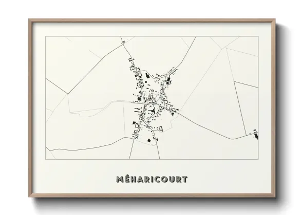 Une affiche de carte sur Méharicourt