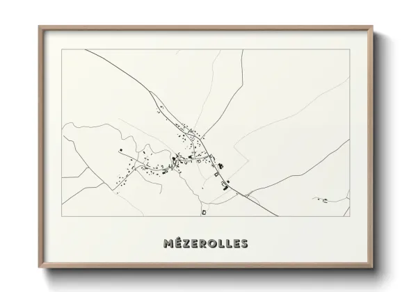 Une affiche de carte sur Mézerolles