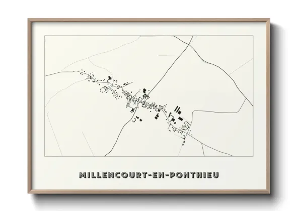 Une affiche de carte sur Millencourt-en-Ponthieu