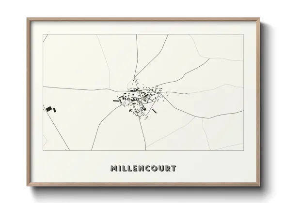 Une affiche de carte sur Millencourt