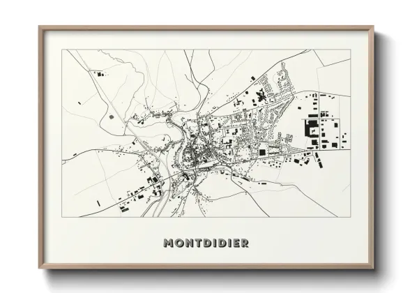 Une affiche de carte sur Montdidier