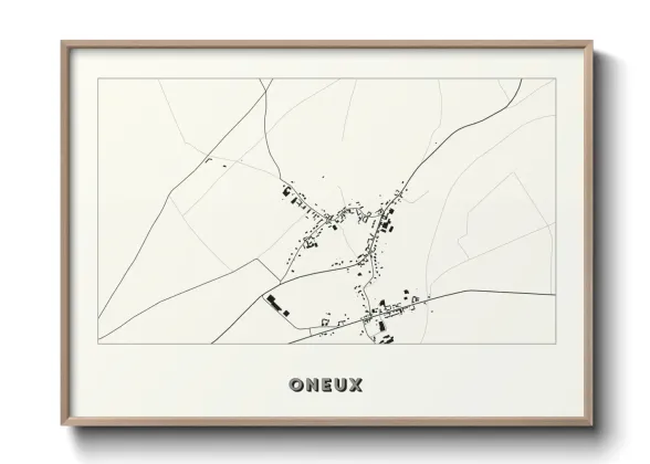 Une affiche de carte sur Oneux