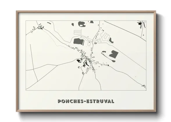 Une affiche de carte sur Ponches-Estruval