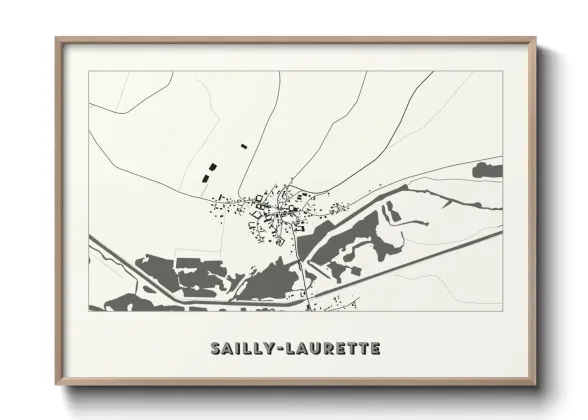 Une affiche de carte sur Sailly-Laurette