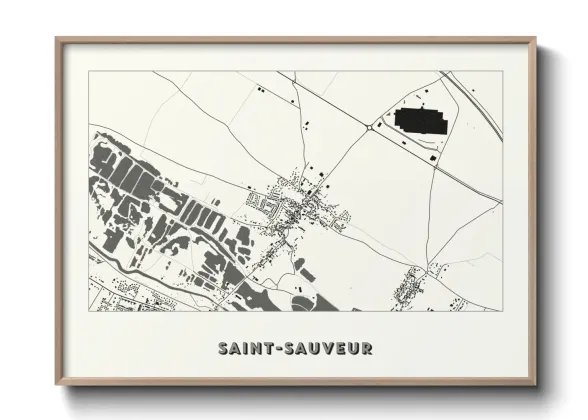 Une affiche de carte sur Saint-Sauveur