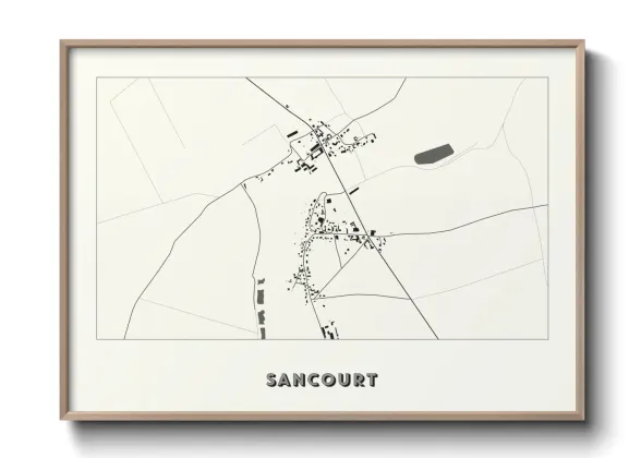 Une affiche de carte sur Sancourt