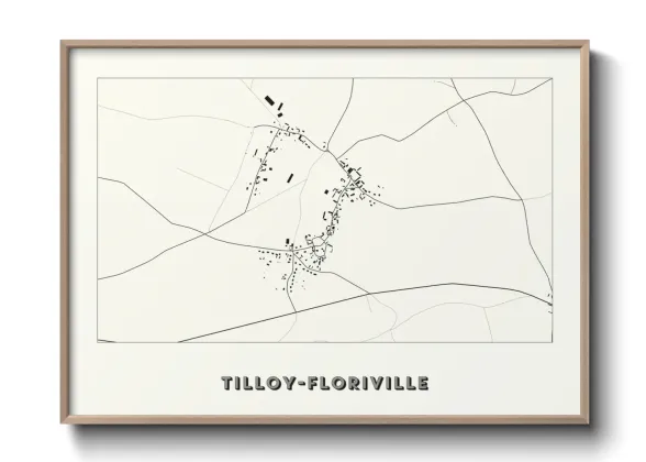 Une affiche de carte sur Tilloy-Floriville