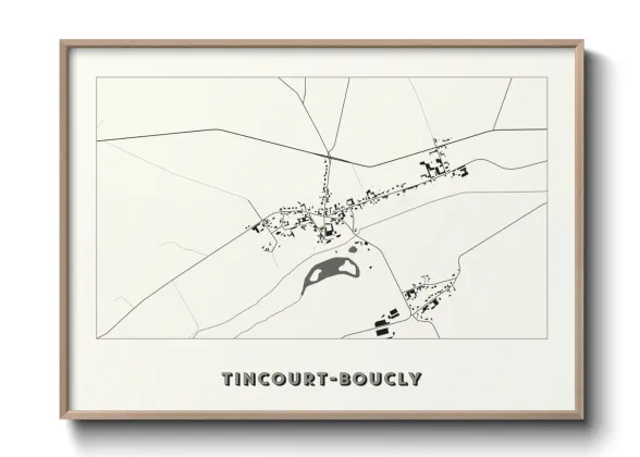 Une affiche de carte sur Tincourt-Boucly