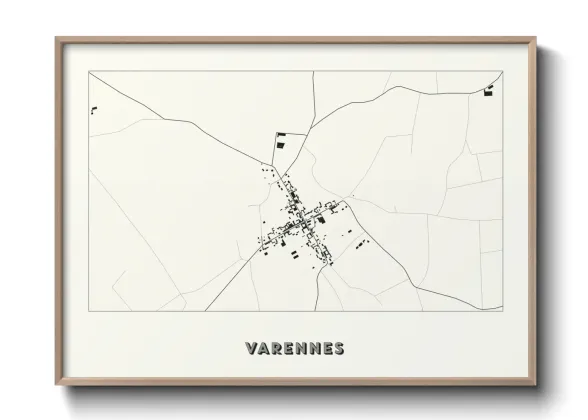 Une affiche de carte sur Varennes