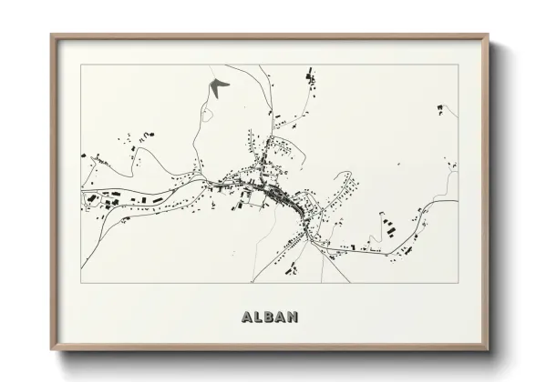 Une affiche de carte sur Alban