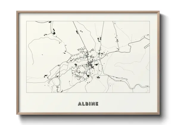 Une affiche de carte sur Albine